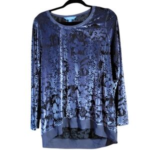 Simply Vera Wang Whimsigoth Velvet Burnout Top Size Large Purple Fairy Grunge